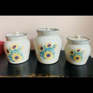 Vintage Home and Garden sunflower canister set made in the USA